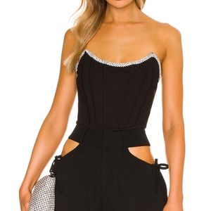 H:ours Sandy Corset Crystal Cropped Top